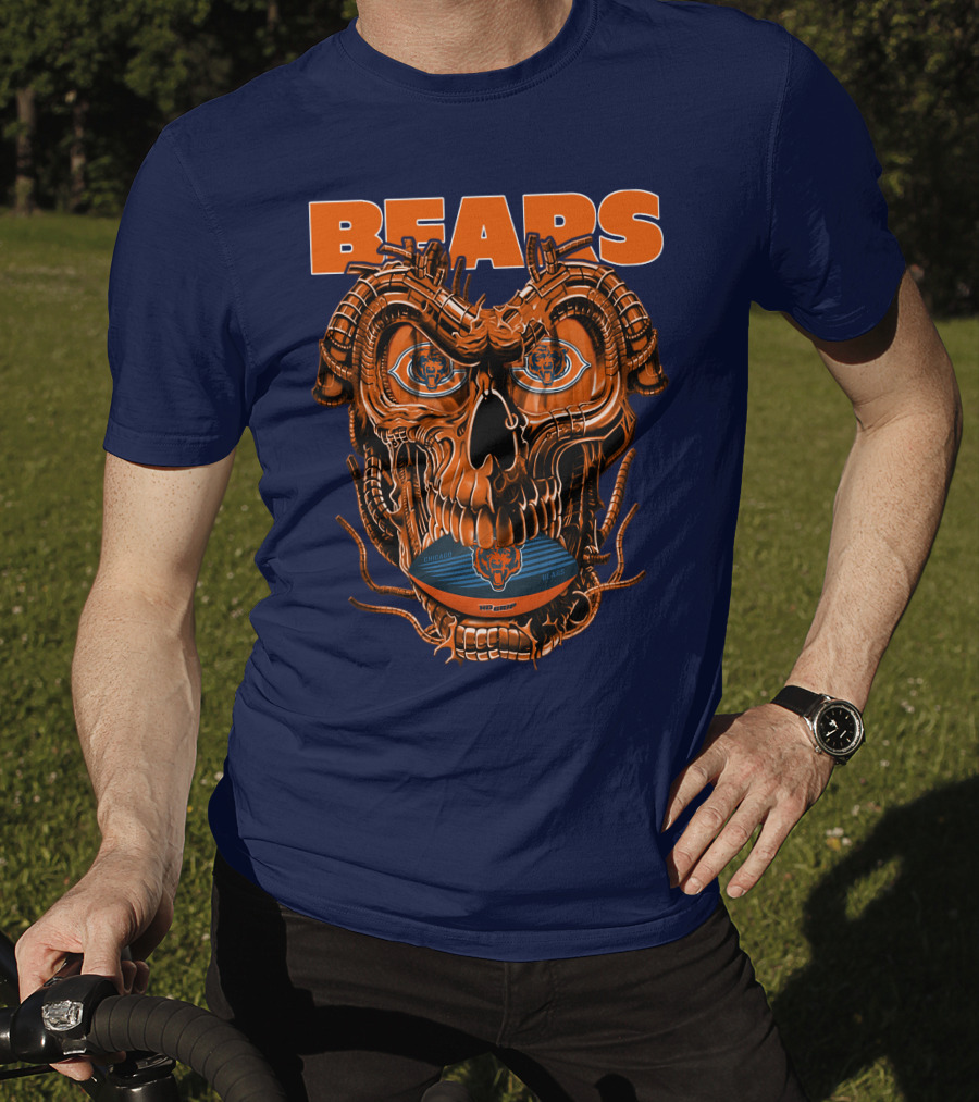 BEARS Dragonskull Football CHICAGO T-Shirt