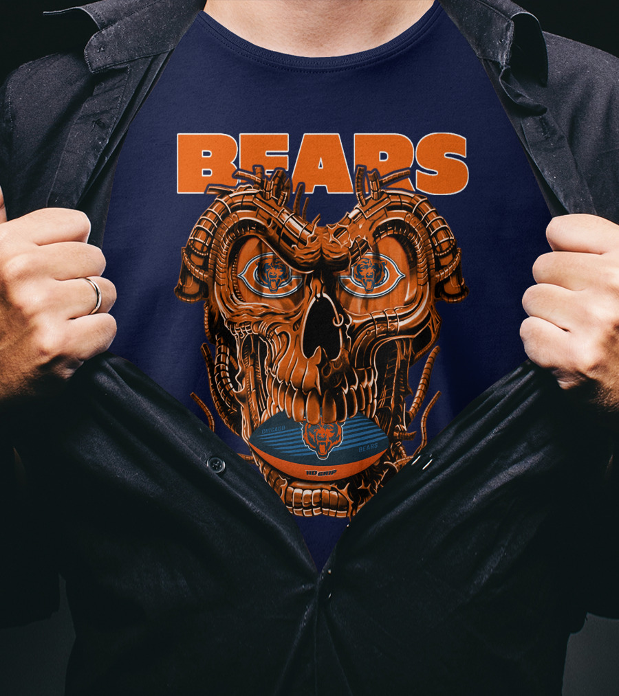 BEARS Dragonskull Football CHICAGO T-Shirt