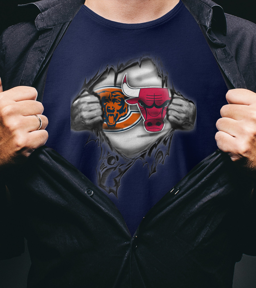Chicago Bears 60 Bulls Logo Crossover T-Shirt