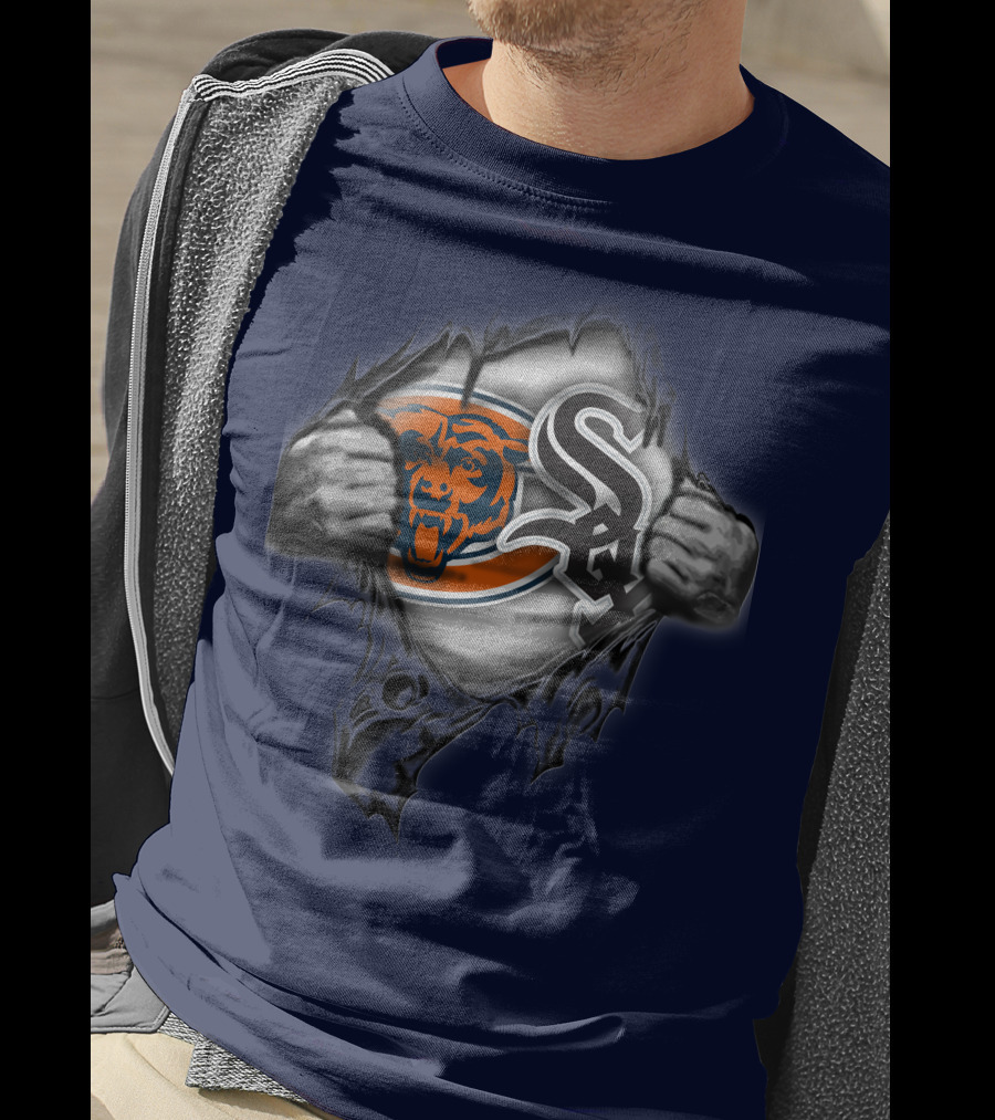 Chicago Bears White Sox Fan Crossover 63 T-Shirt