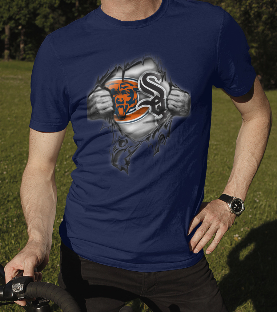 Chicago Bears White Sox Fan Crossover 63 T-Shirt