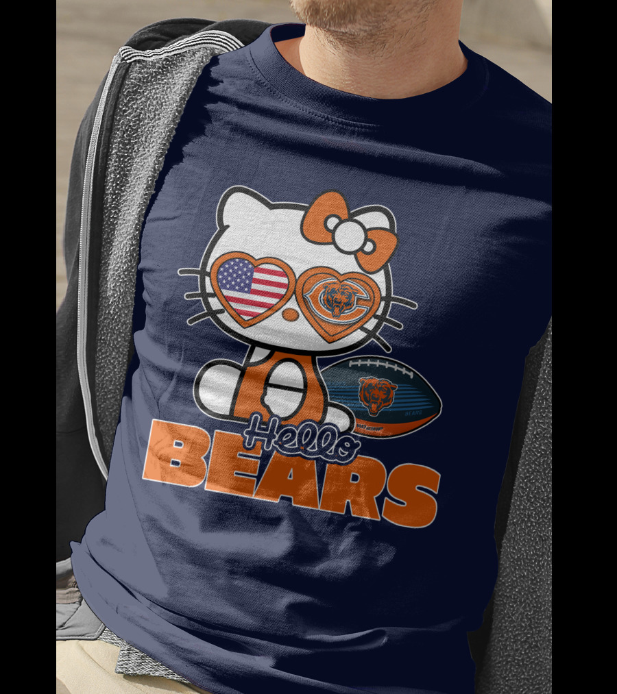 Hello Bears Hellokitty Chicago Bears Football T-Shirt