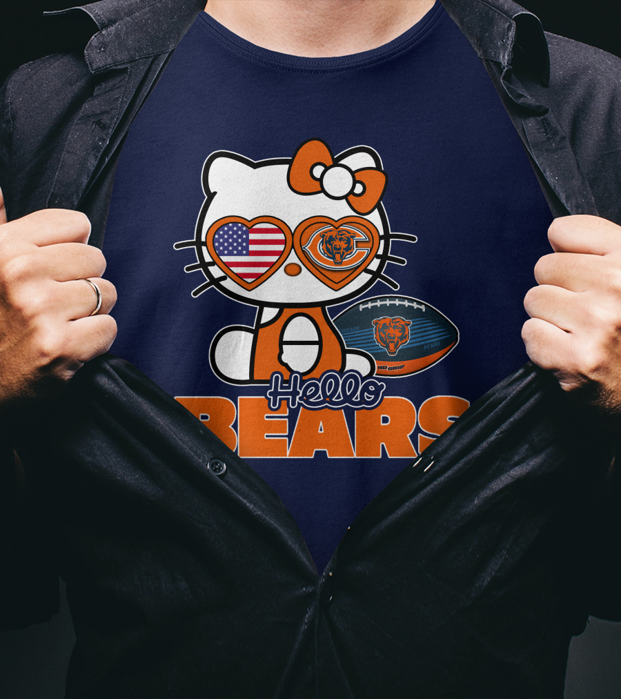 Hello Bears Hellokitty Chicago Bears Football T-Shirt