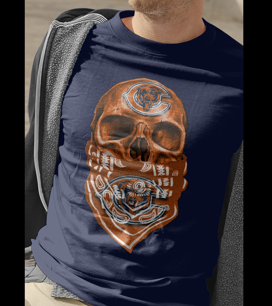 Skull Chicago Bears Bandana T-Shirt