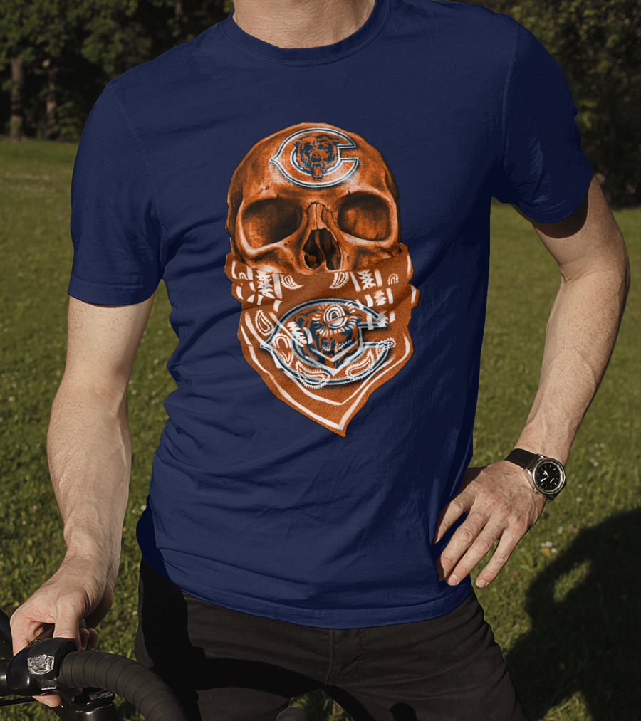 Skull Chicago Bears Bandana T-Shirt