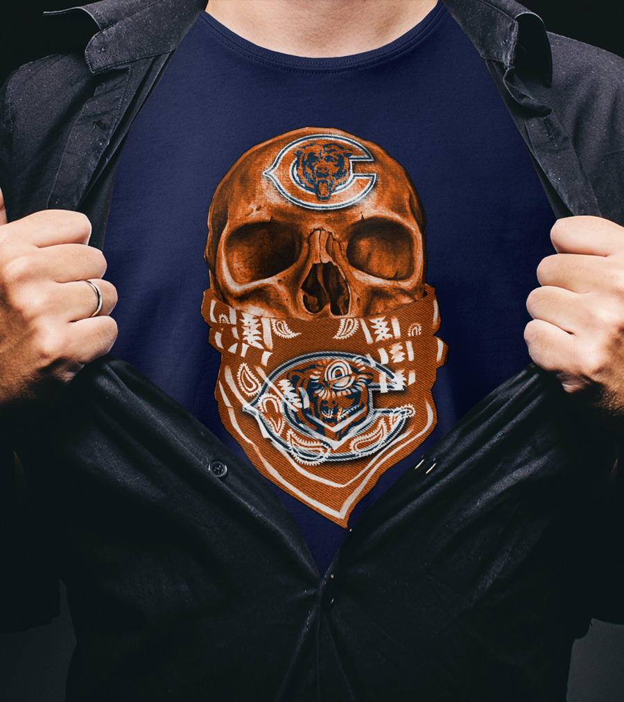 Skull Chicago Bears Bandana T-Shirt