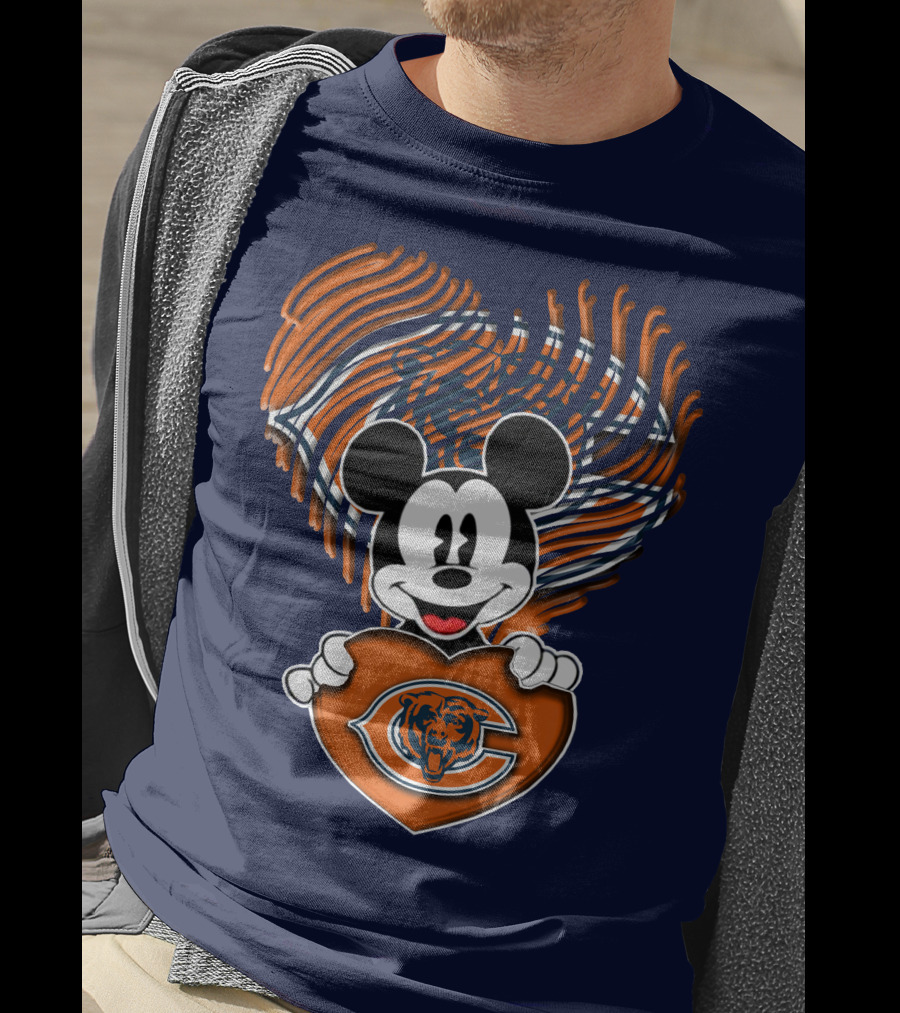 Mick Chicago Bears Heart Logo Fan T-Shirt