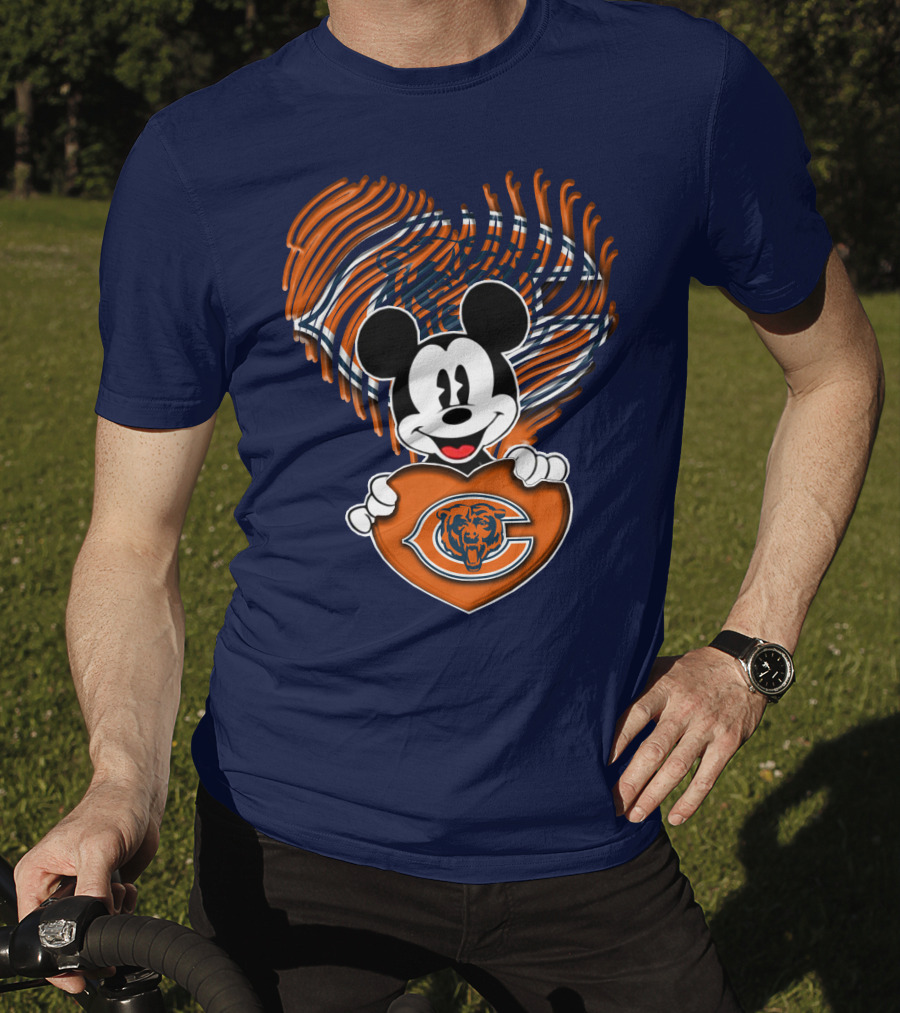 Mick Chicago Bears Heart Logo Fan T-Shirt