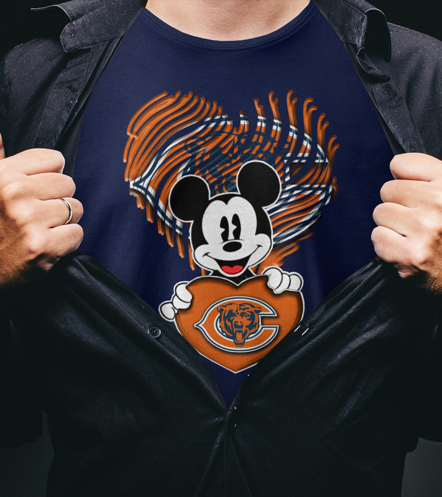 Mick Chicago Bears Heart Logo Fan T-Shirt
