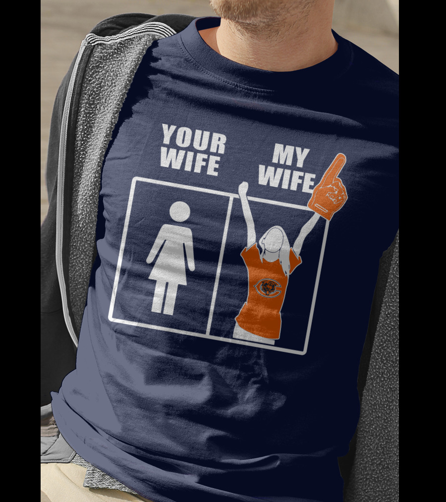 Your Wife My Wife Chicago Bears Fan Foam Finger T-Shirt