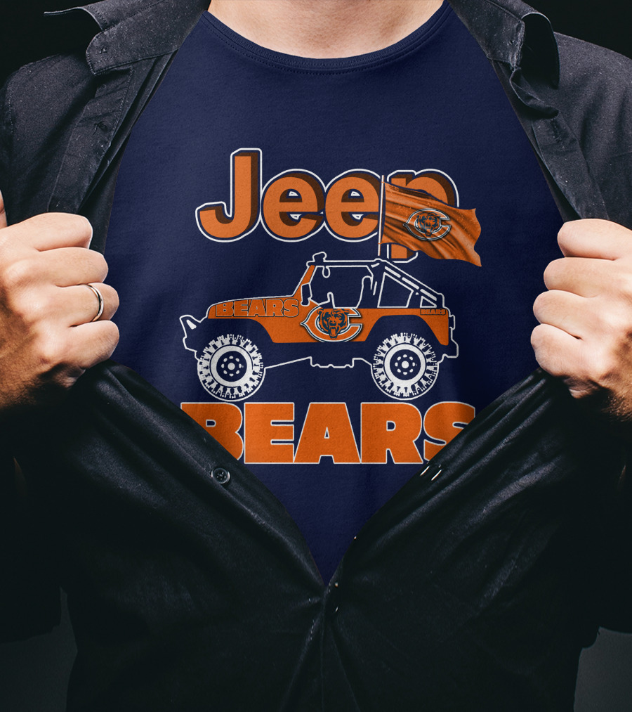 Jeep Chicago Bears Off-Road Enthusiast Fan Gear T-Shirt