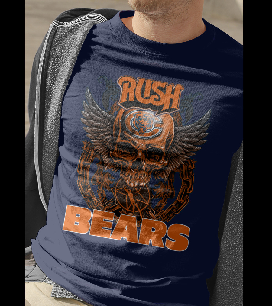 Rush Chicago Bears Skull Wings Chain T-Shirt