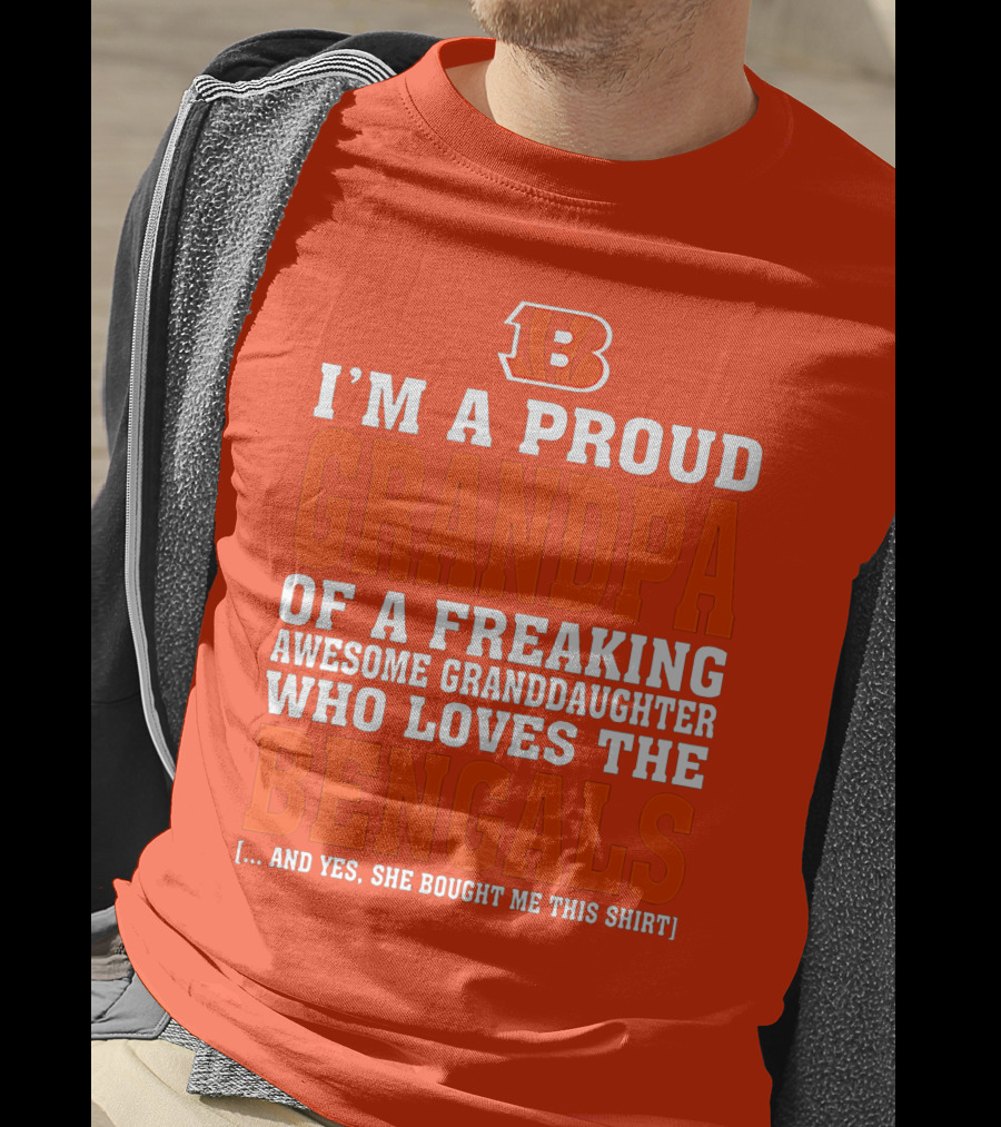 Cincinnati Bengals Proud Grandpa Of Awesome Granddaughter T-Shirt