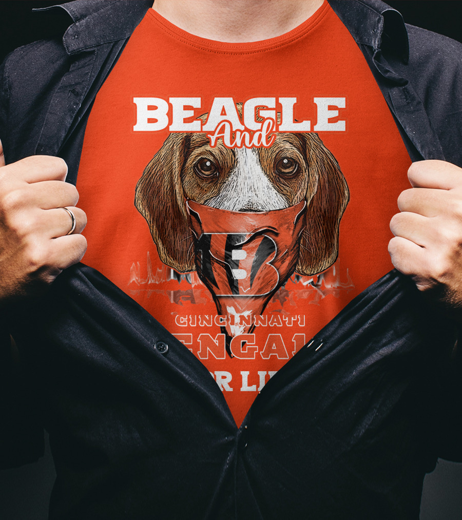 Beagle And Cincinnati Bengals For Life T-Shirt