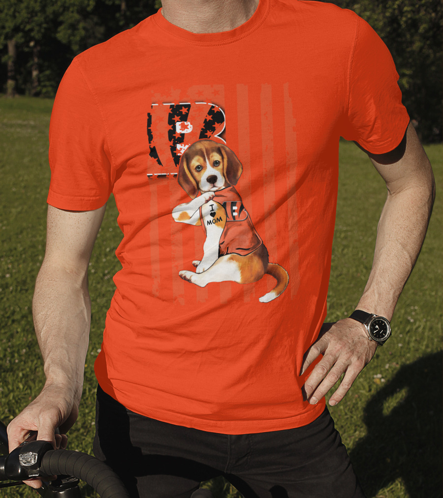 Beagle I Love Mom Cincinnati Bengals B T-Shirt