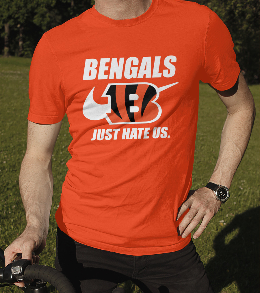 Bengals Just Hate Us Tiger Stripes Football T-Shirt