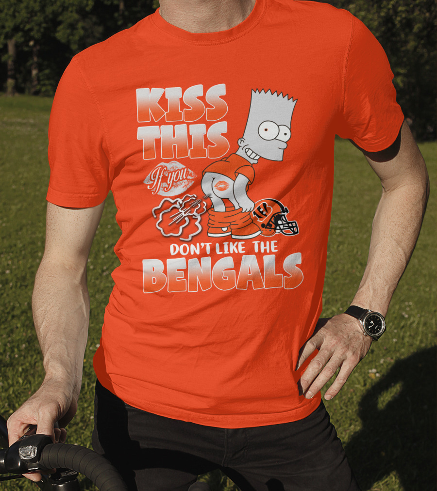 Bart Simpson Kiss This If You Don't Like The Bengals T-Shirt