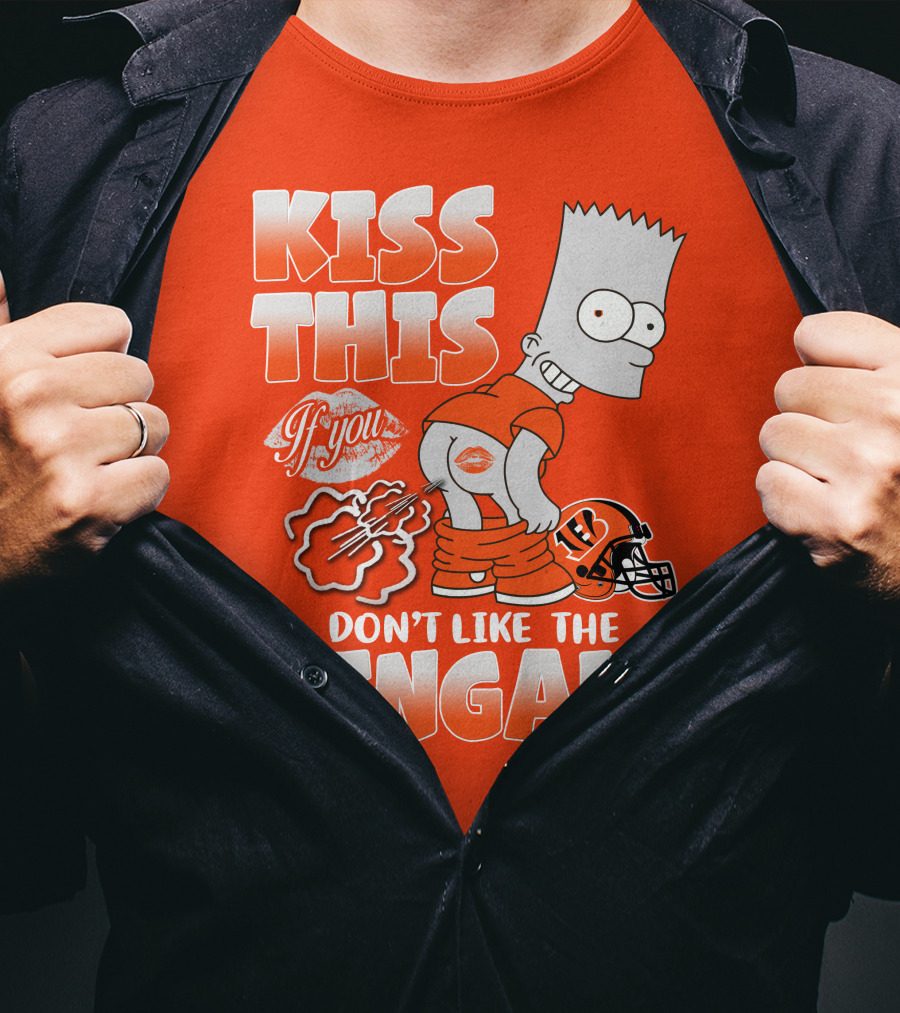Bart Simpson Kiss This If You Don't Like The Bengals T-Shirt