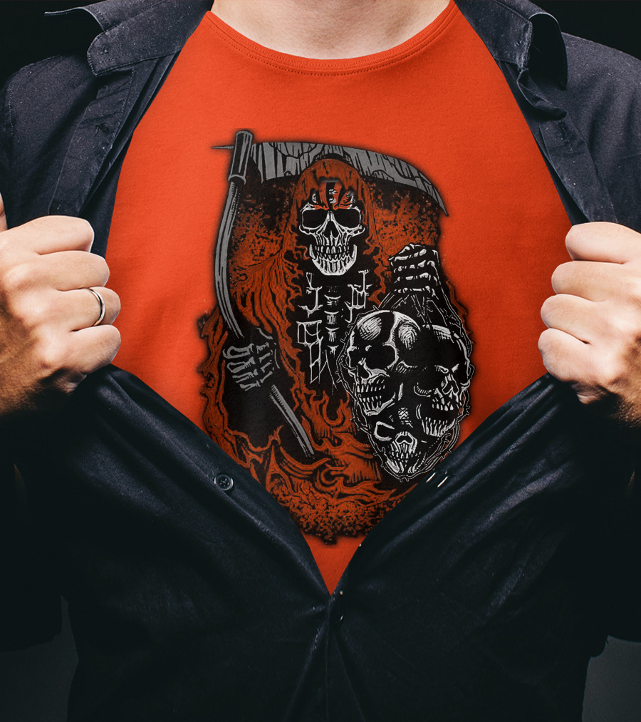 Cincinnati Bengals Reaper Skull T-Shirt