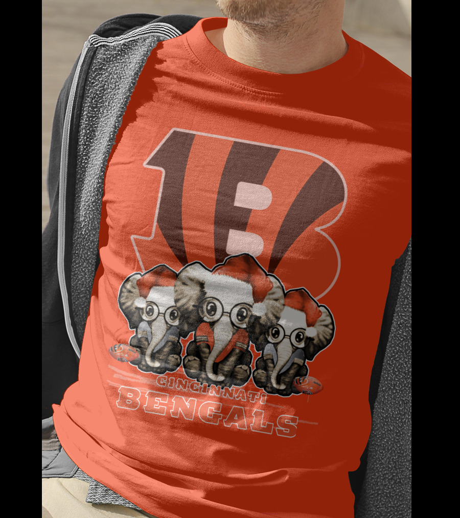 Cincinnati Bengals Xmas Elephants T-Shirt