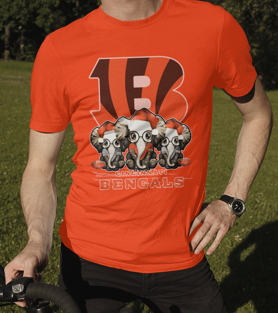 Cincinnati Bengals Xmas Elephants T-Shirt