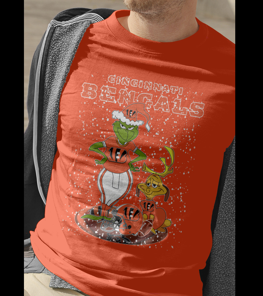 Cincinnati Bengals Grinch Holiday Football Mischief T-Shirt