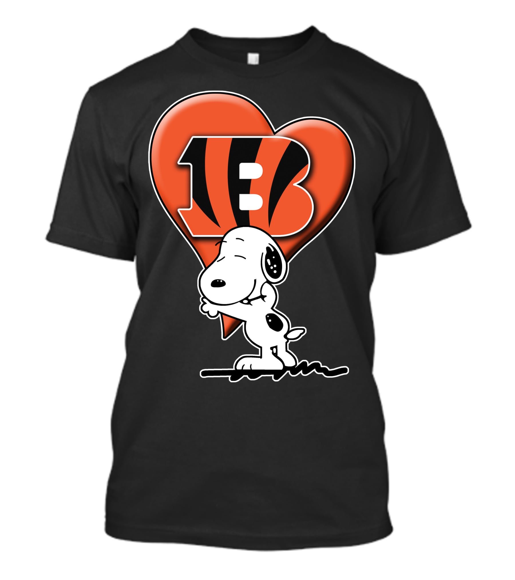 Snoopy Hugging Cincinnati Bengals Heart T-Shirt