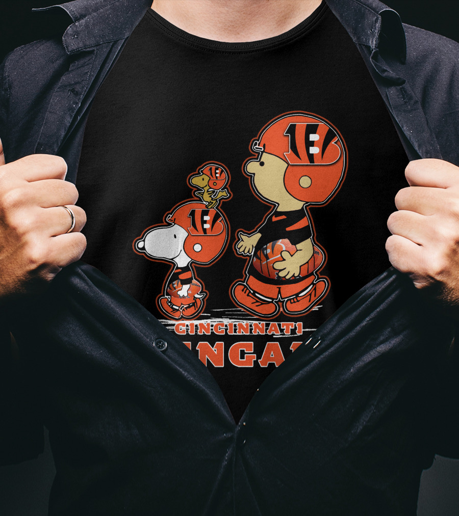 Cincinnati Bengals Peanuts Football Characters T-Shirt