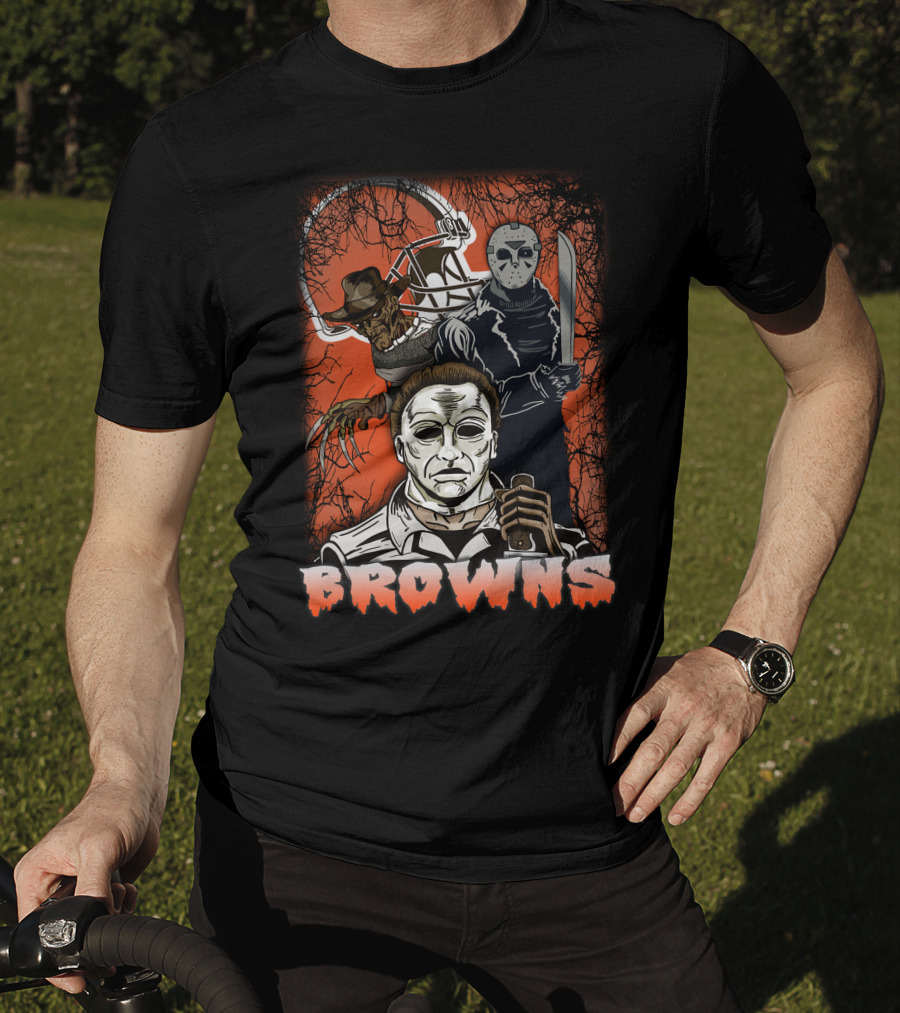 Browns Horror Icons With Helmet T-Shirt