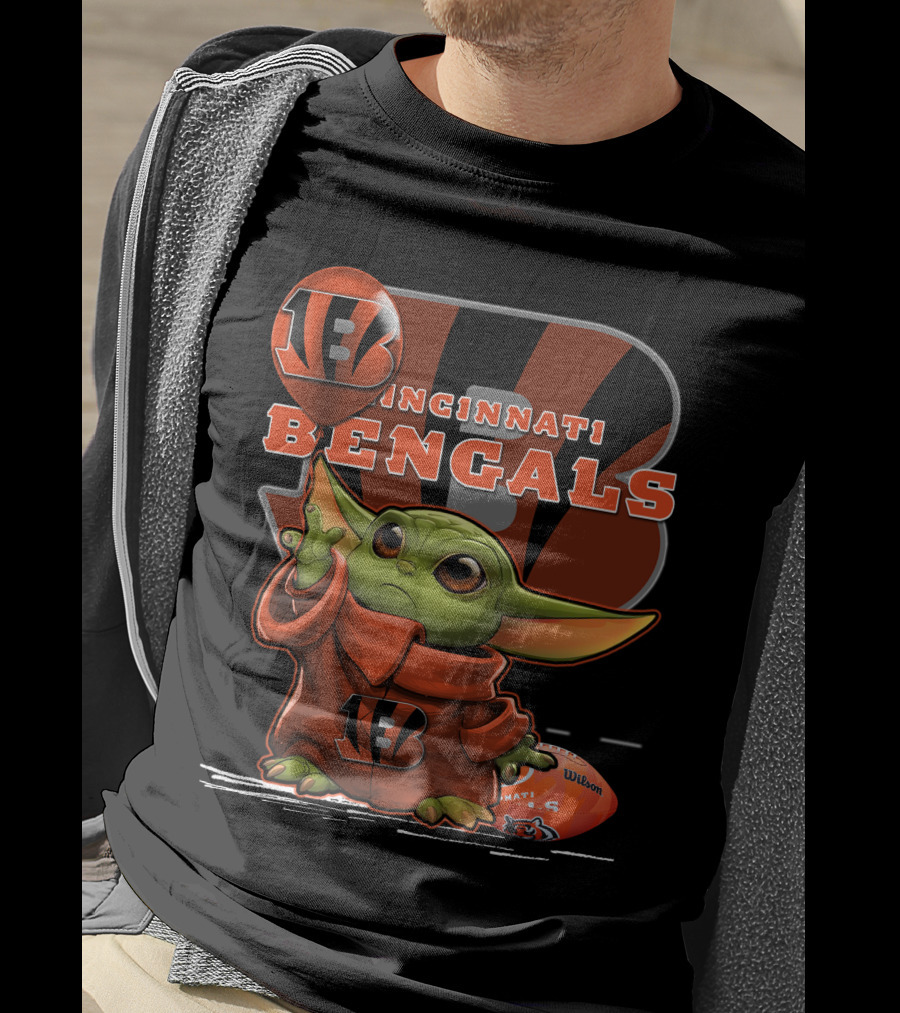 Yoda Cincinnati Bengals Wilson Football T-Shirt