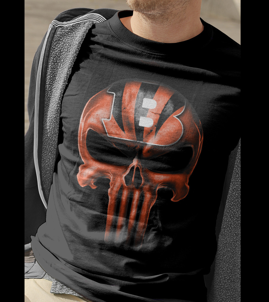CINCINNATI BENGALS Skull B T-Shirt