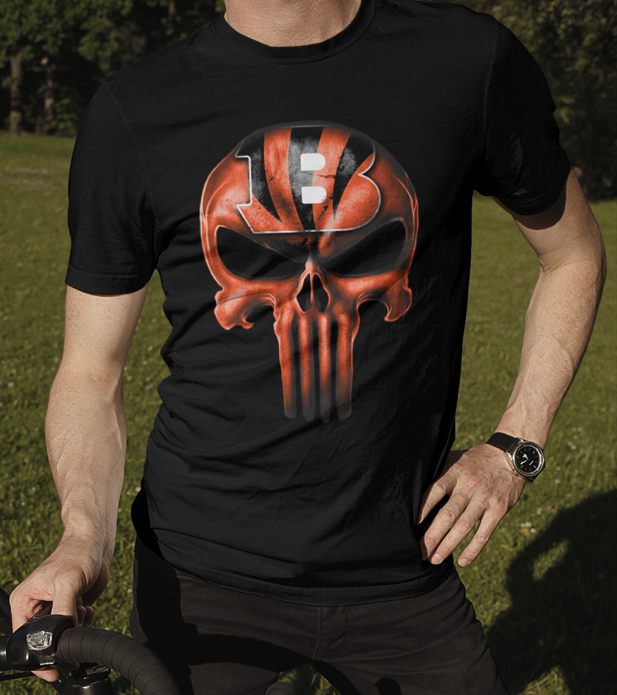 CINCINNATI BENGALS Skull B T-Shirt