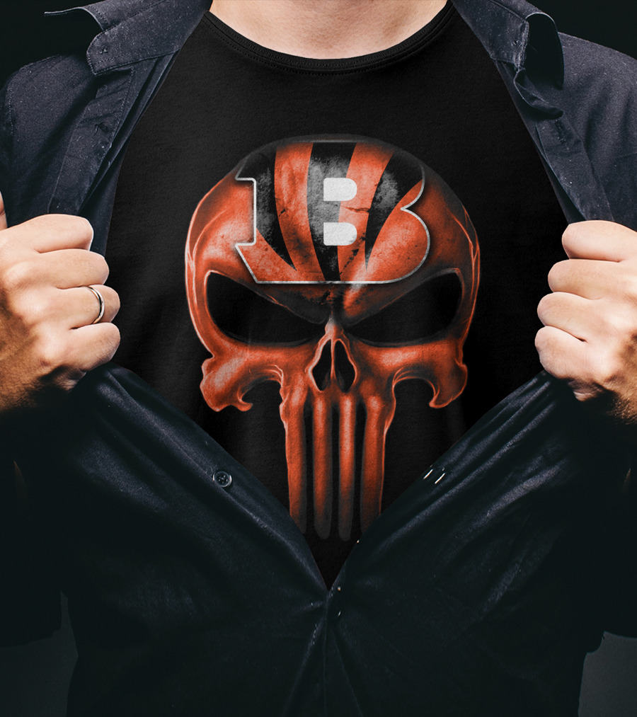 CINCINNATI BENGALS Skull B T-Shirt