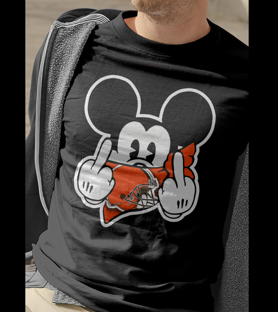 Cleveland Browns Mickey Ears Gesture T-Shirt
