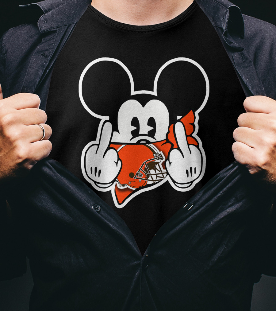 Cleveland Browns Mickey Ears Gesture T-Shirt