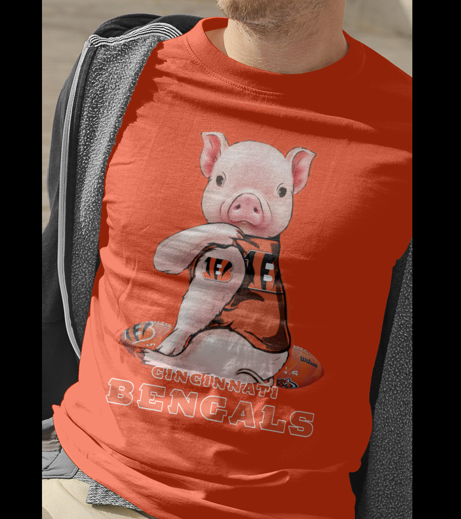 Cincinnati Bengals Pig With Football T-Shirt