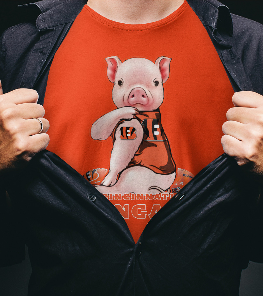 Cincinnati Bengals Pig With Football T-Shirt