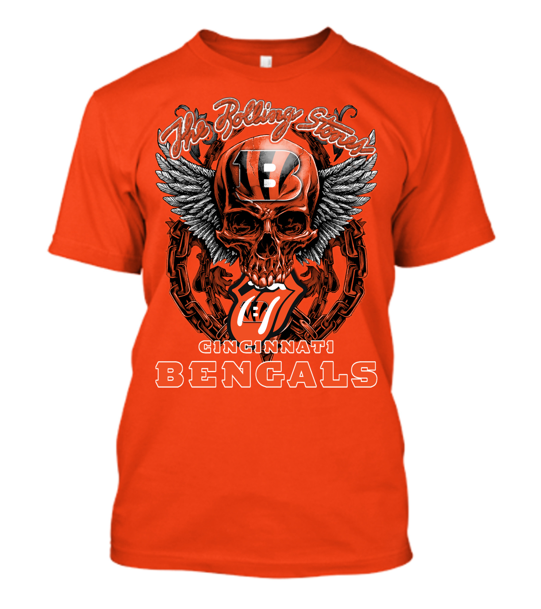 The Rolling Stones Cincinnati Bengals Nfl Collaboration With Skull And Wings T-Shirt