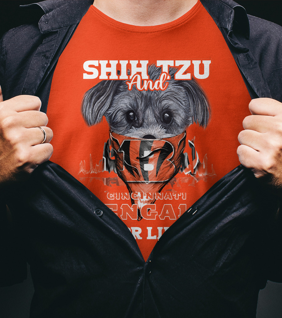Shih Tzu And Cincinnati Bengals For Life T-Shirt