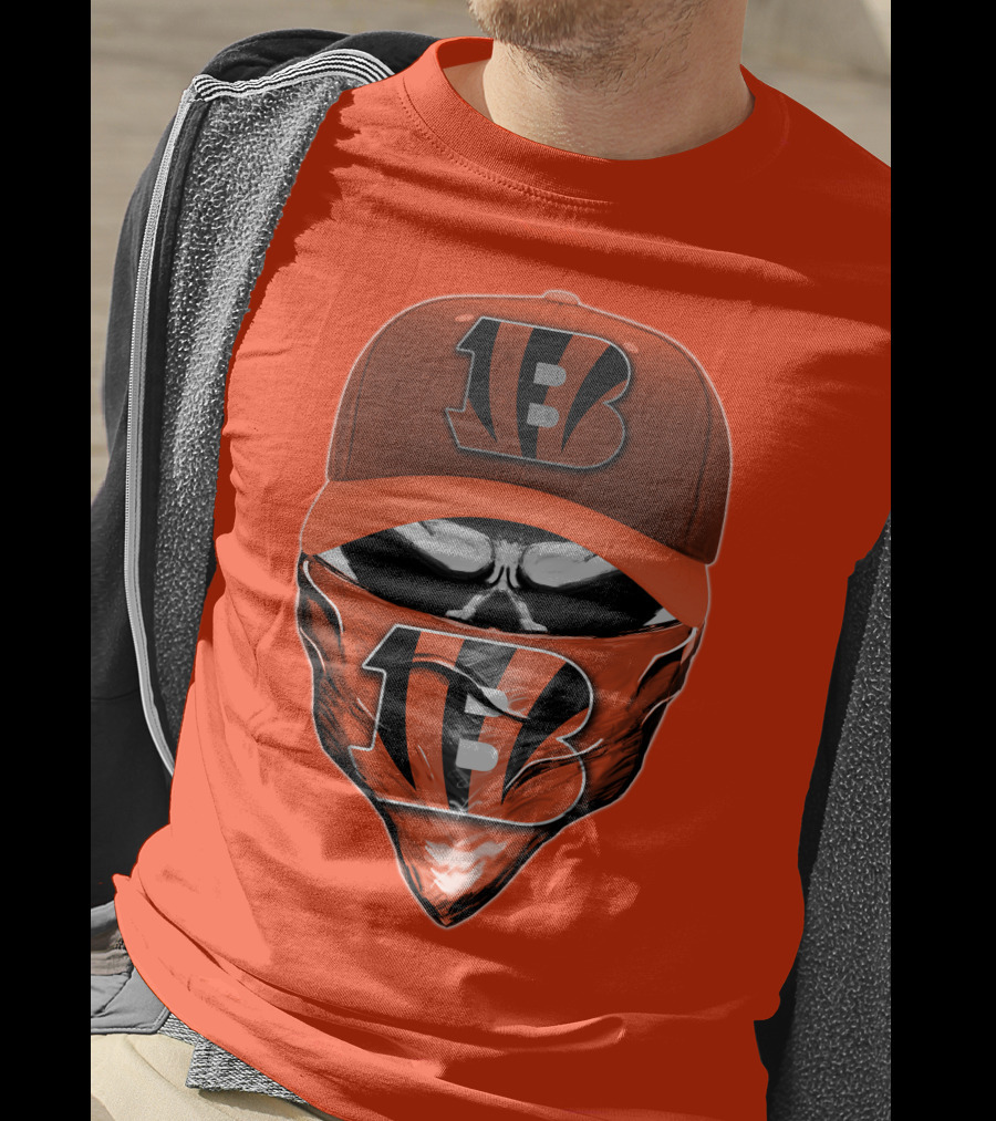 Cincinnati Bengals Skull Mask V6 T-Shirt