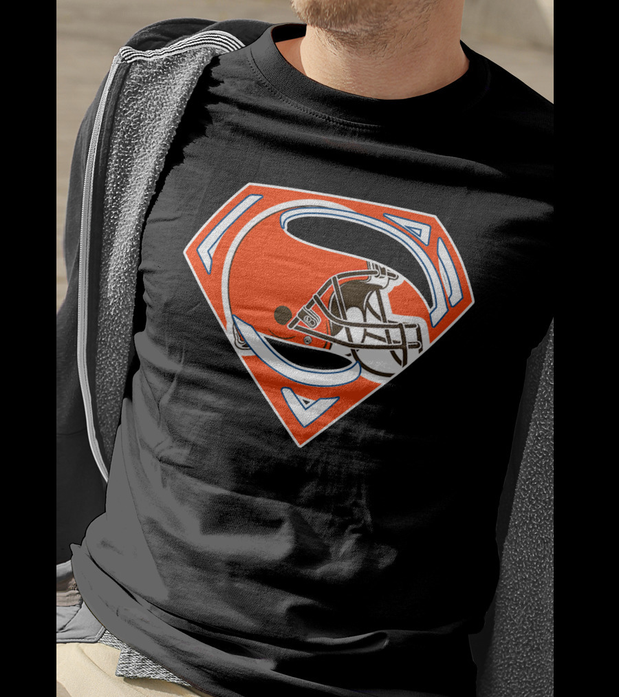 Cleveland Browns Helmet Superman Logo 72 T-Shirt