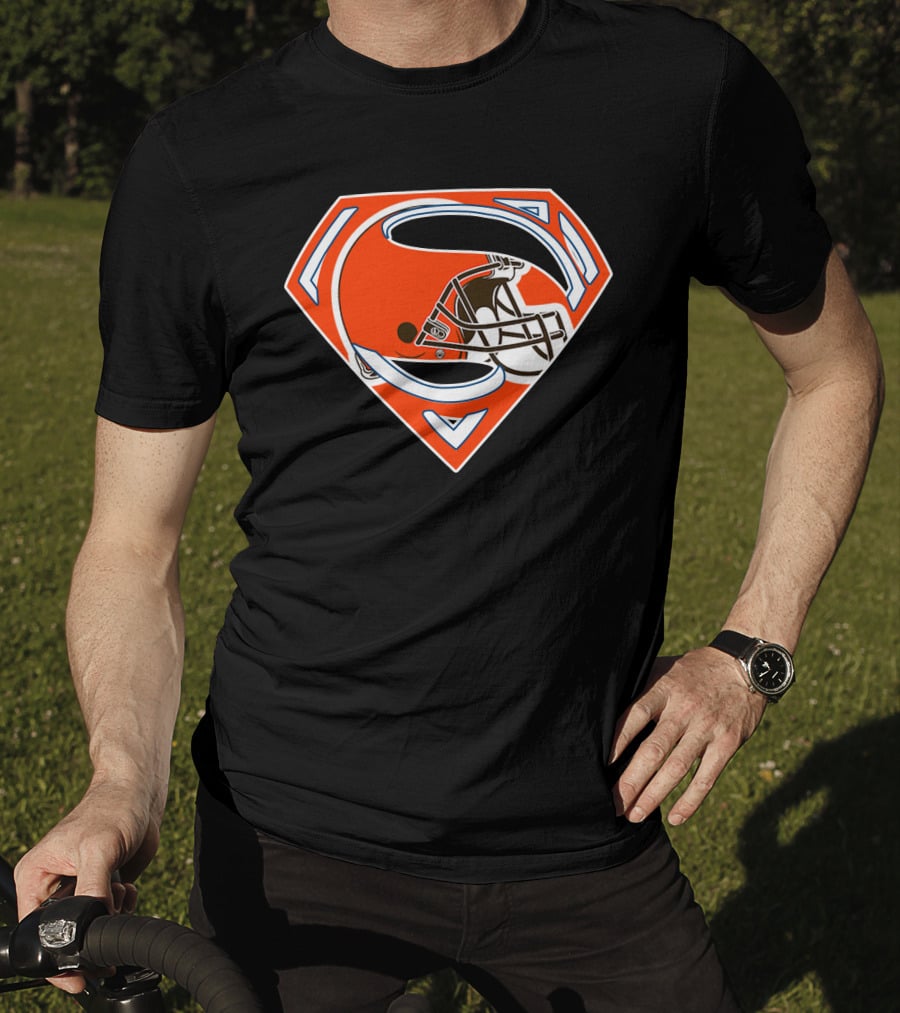 Cleveland Browns Helmet Superman Logo 72 T-Shirt