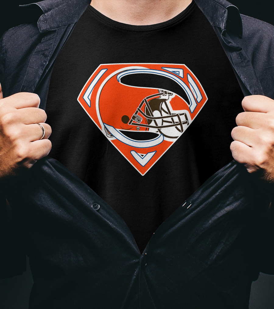 Cleveland Browns Helmet Superman Logo 72 T-Shirt
