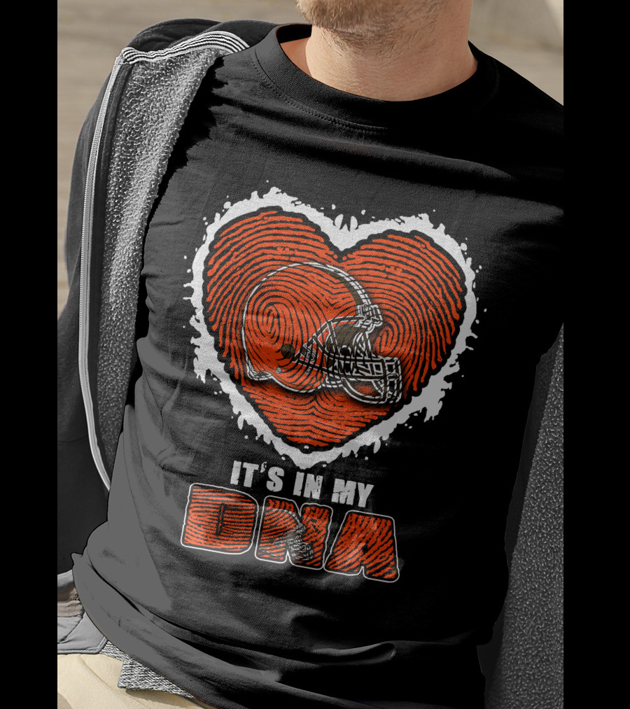 It's In My DNA Cleveland Browns Heart Helmet T-Shirt