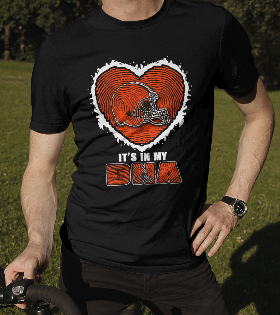 It's In My DNA Cleveland Browns Heart Helmet T-Shirt