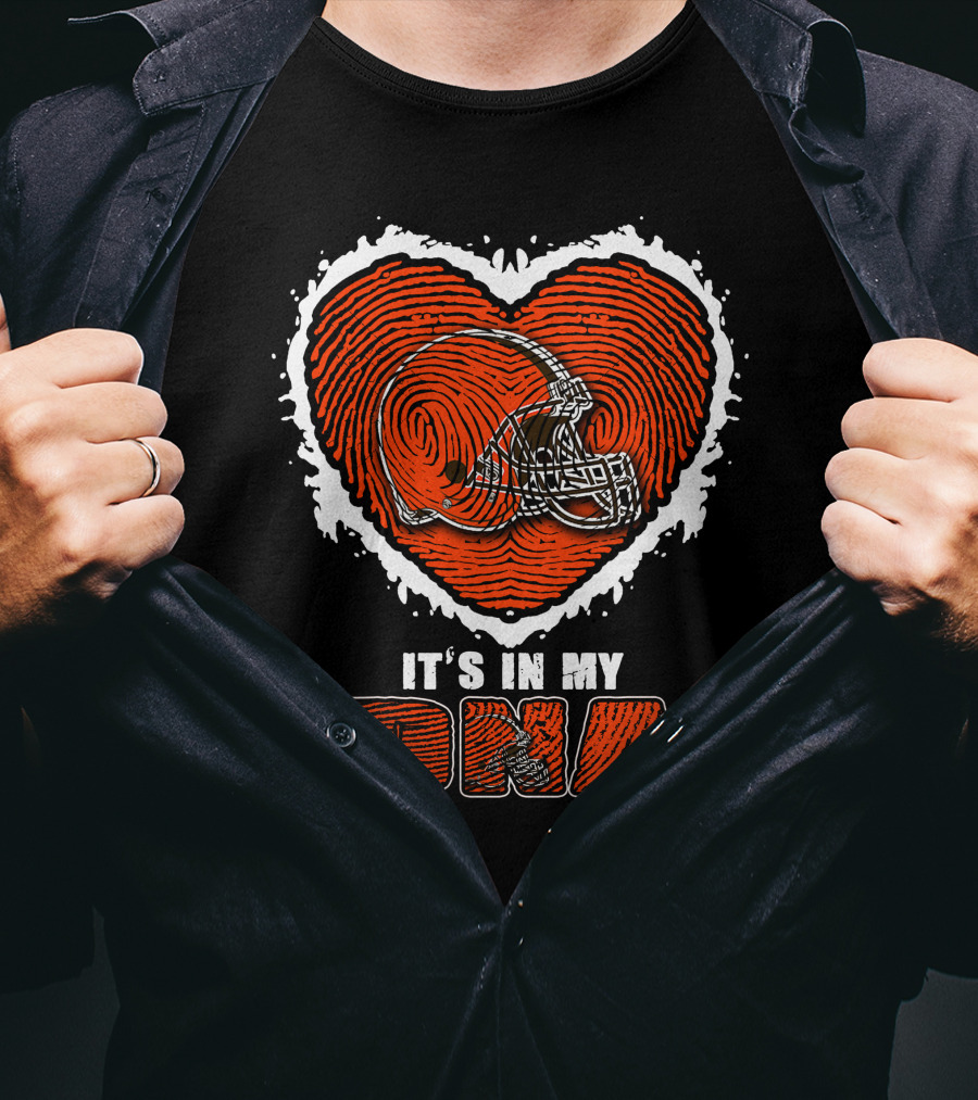 It's In My DNA Cleveland Browns Heart Helmet T-Shirt