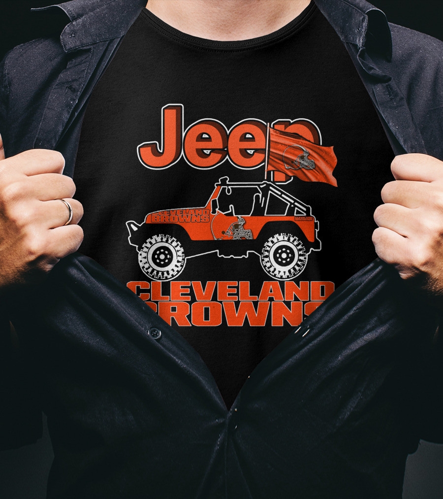 Jeep Cleveland Browns Flag T-Shirt