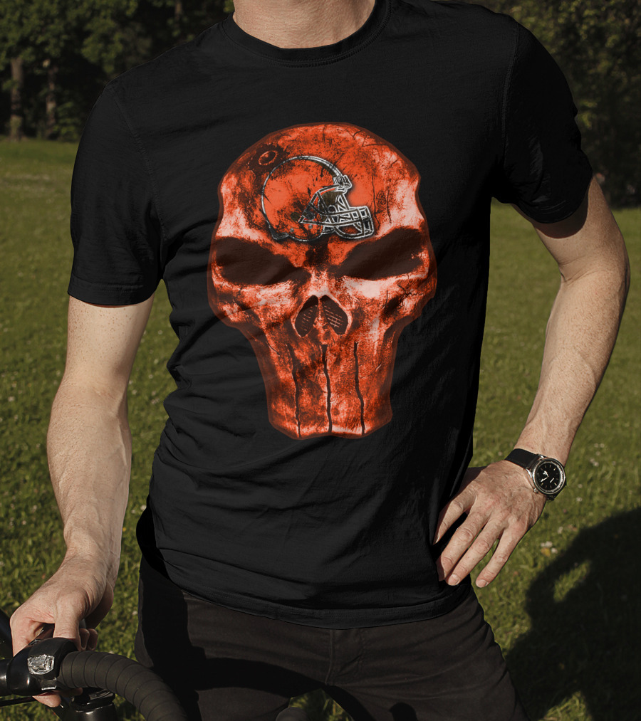 Cleveland Browns Skull Helmet T-Shirt