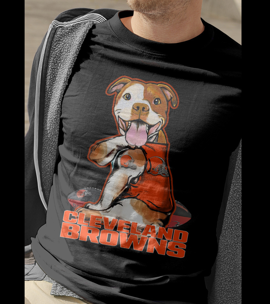 Cleveland Browns Pitbull Football Fan T-Shirt
