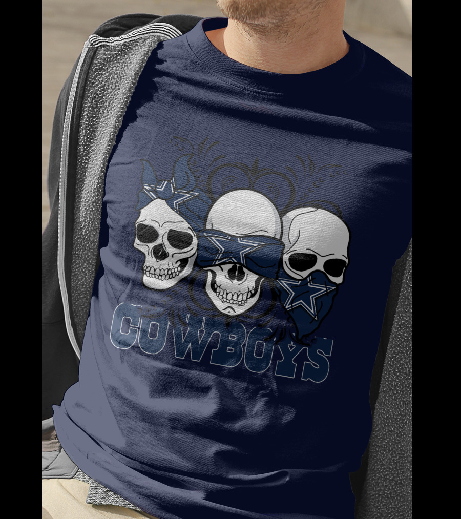 Cowboys Three Skulls Bandana Stars T-Shirt